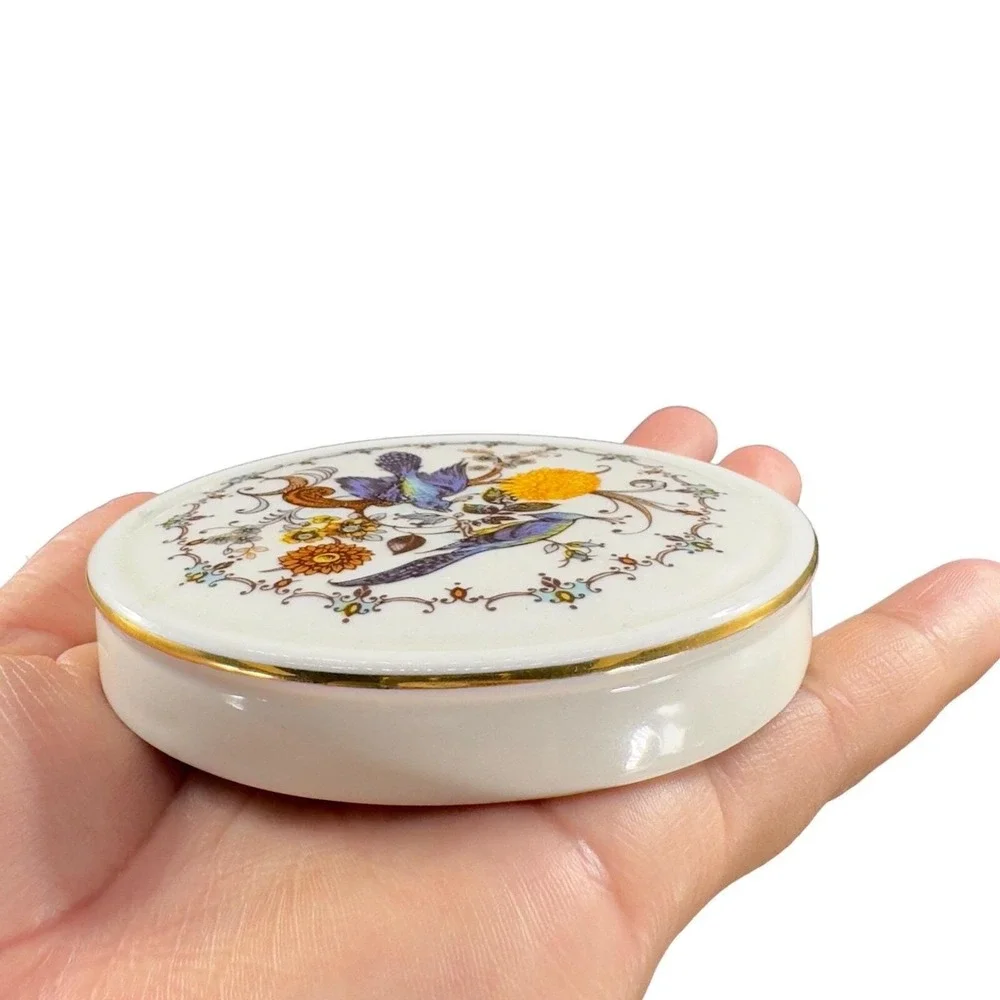 Sadler Fine Porcelain Trinket Box Jewelry Storage Box With Blue Birds England